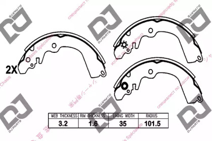 Комлект тормозных накладок DJ PARTS BS1015